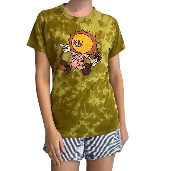 Big Bud Press T-Shirt Short Sleeve Sun Graphic Tie Dye Casual Size Extra Small - Picture 1 of 7